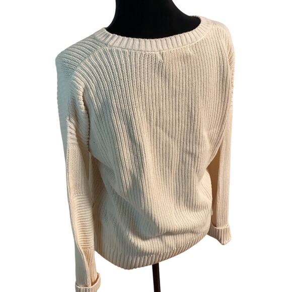 H&M LOGG Side Lacing Cable Knit Sweater, Womens, Excellent Condition, Cream - Picture 3 of 3